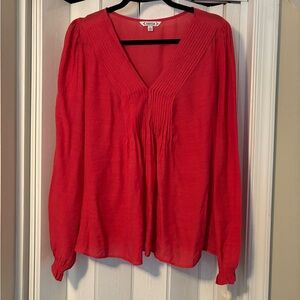 Anthropologie Nanette Lepore V Neck Lightweight Red Top